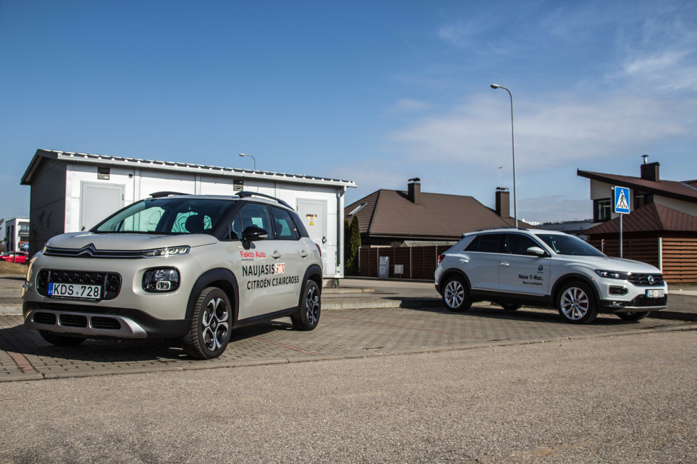 „Citroën C3 Aircross“ ir „Volkswagen T-Roc“