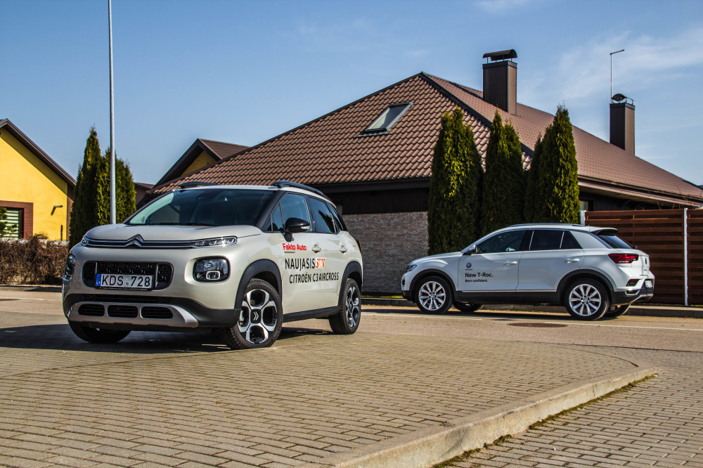 „Citroën C3 Aircross“ ir „Volkswagen T-Roc“